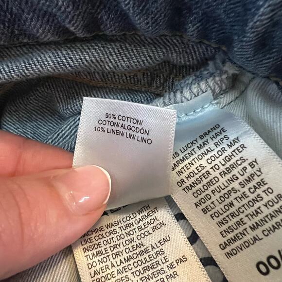 Lucky Brand High Rise 90's Loose Distressed Denim Shorts Size 00/24 - Picture 7 of 7